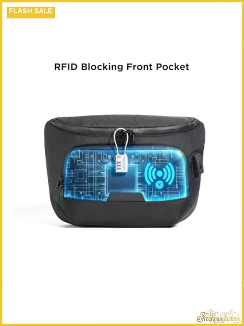 8L RFID Blocking Sling Crossbody Laptop Bag Water Resistant